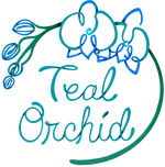 Teal Orchid Art